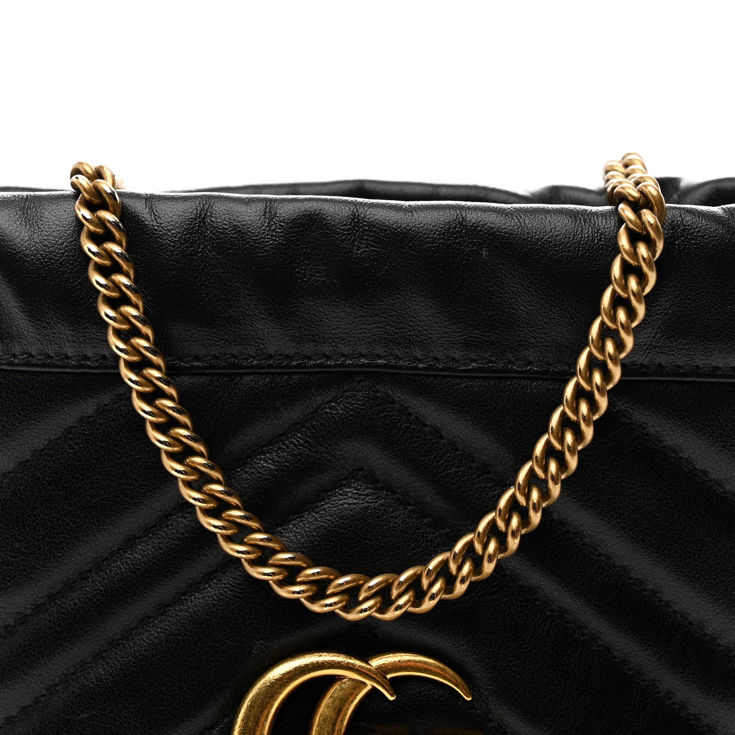Gucci Calfskin Matelasse Mini GG Marmont 2.0 Bucket Bag Black 8 of 10