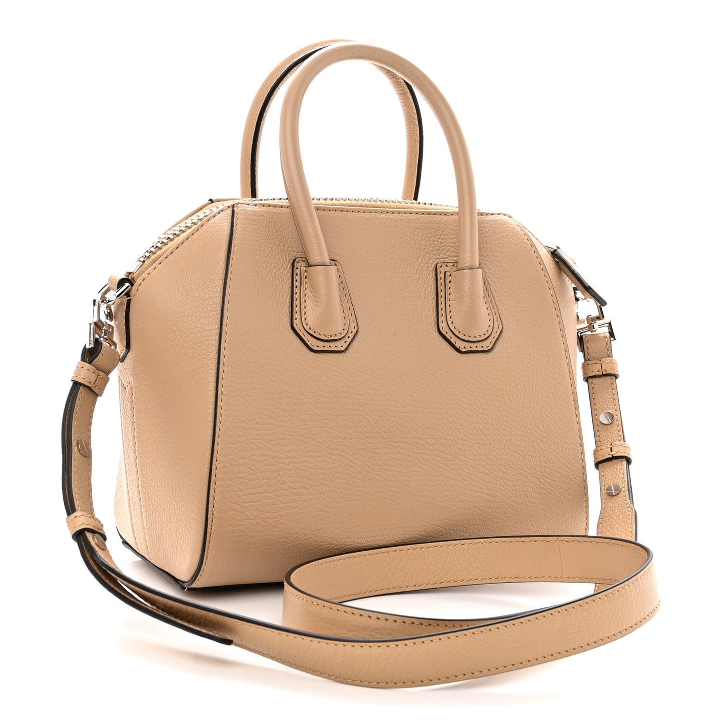 Sugar Goatskin Mini Antigona Beige Camel
