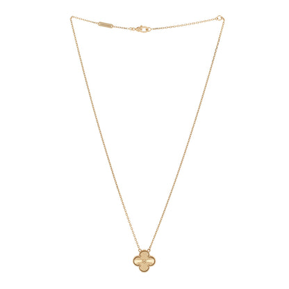 Van Cleef & Arpels 18K Yellow Gold Guilloche Vintage Alhambra Pendant Necklace 3 of 6