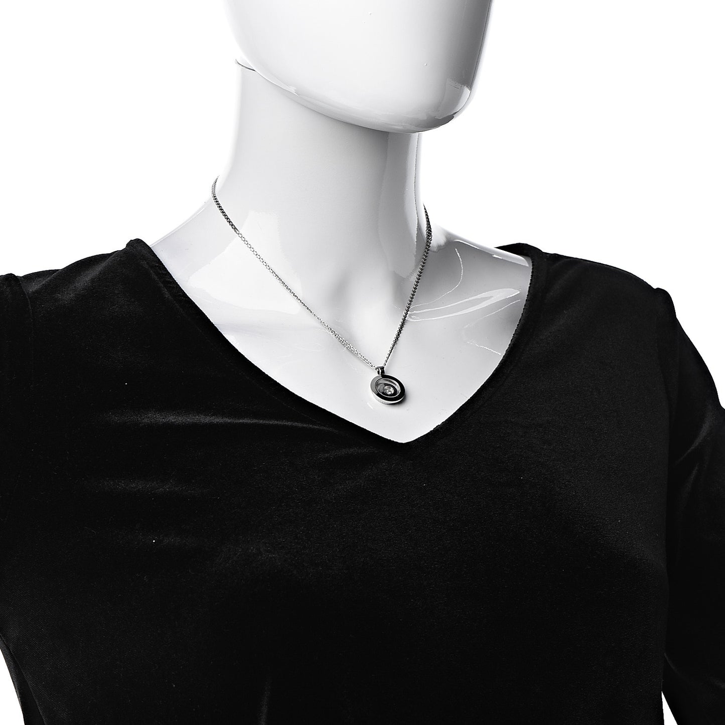 18K White Gold Diamond Happy Spirit Pendant Necklace