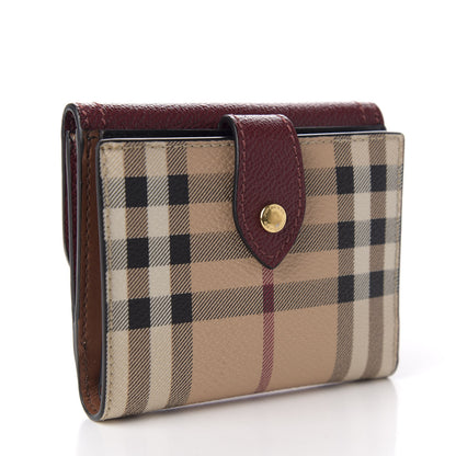 Burberry House Check Luna French Wallet Burgundy 3 of 7