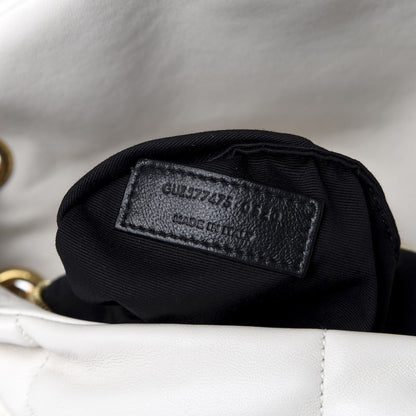 Saint Laurent Lambskin Quilted Medium Loulou Puffer Monogram Chain Satchel Blanc Vintage 9 of 10
