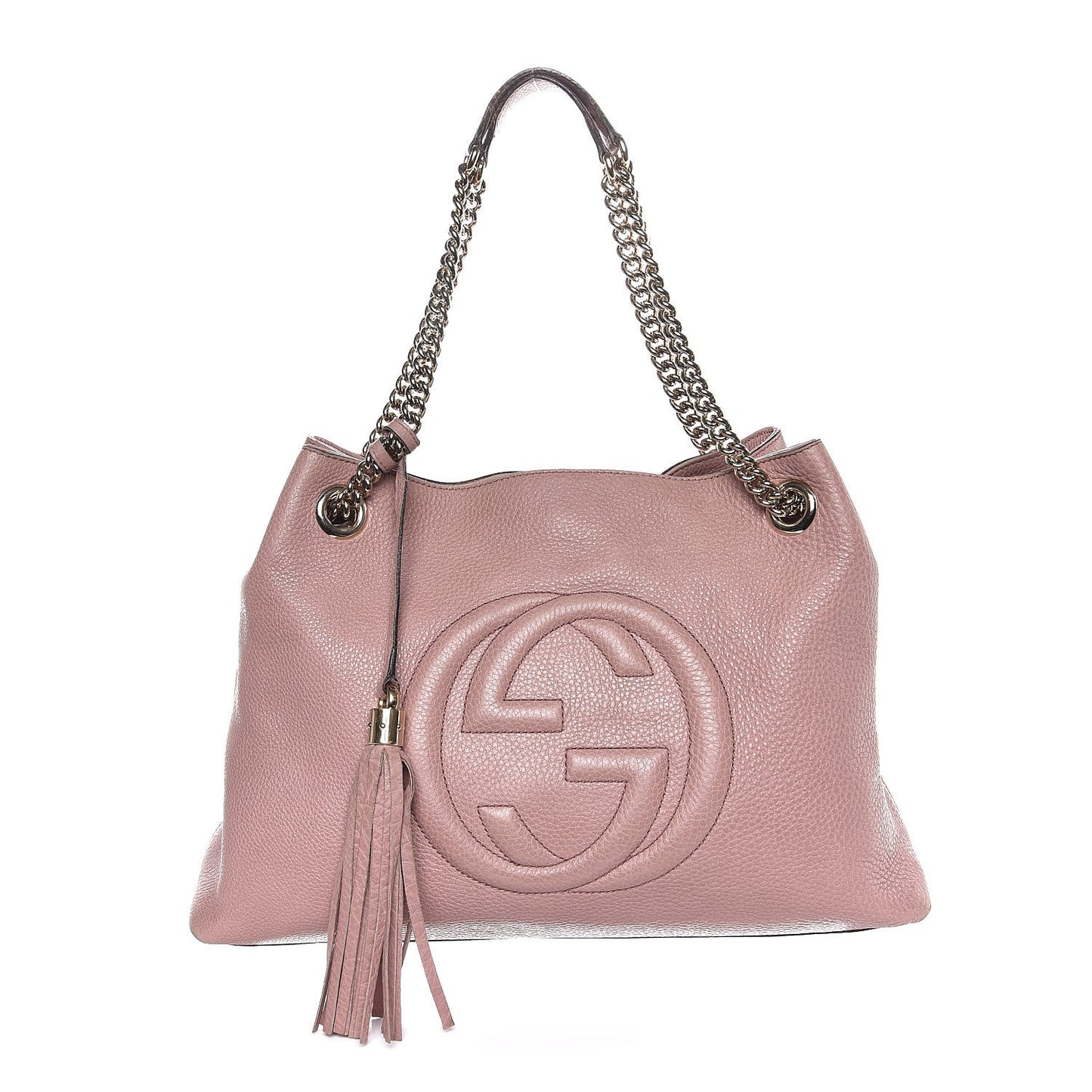 Pebbled Calfskin Medium Soho Chain Shoulder Bag Dark Cipria