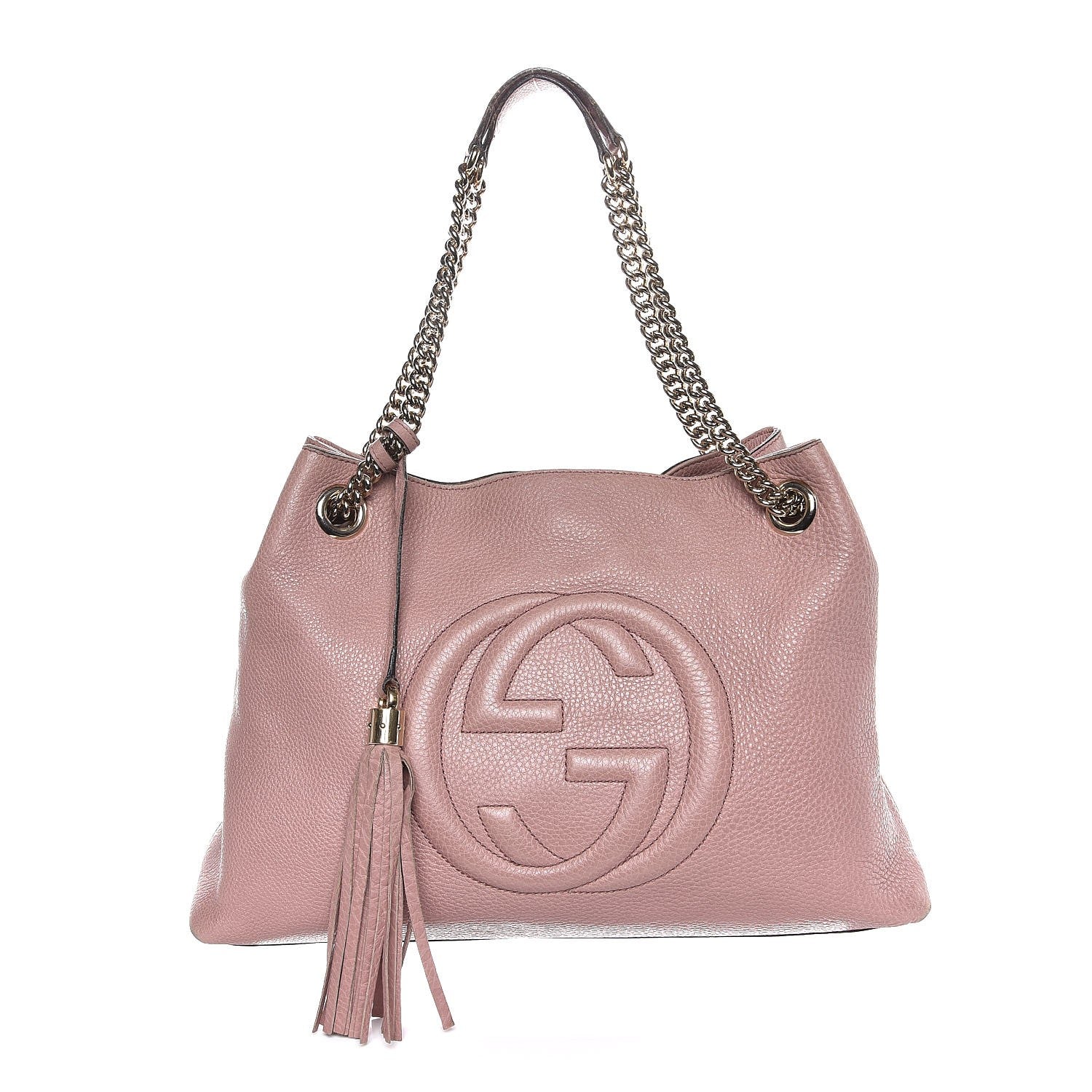 Gucci Pebbled Calfskin Medium Soho Chain Shoulder Bag Dark Cipria 1 of 8
