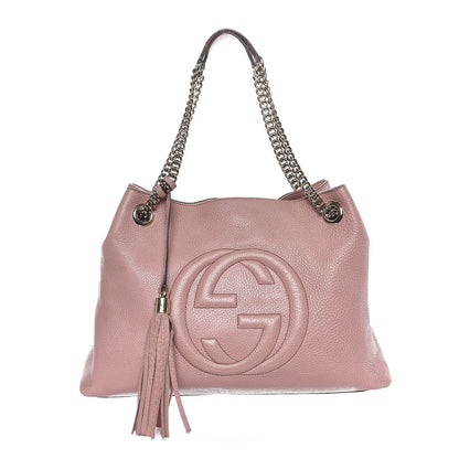 Gucci Pebbled Calfskin Medium Soho Chain Shoulder Bag Dark Cipria 1 of 8