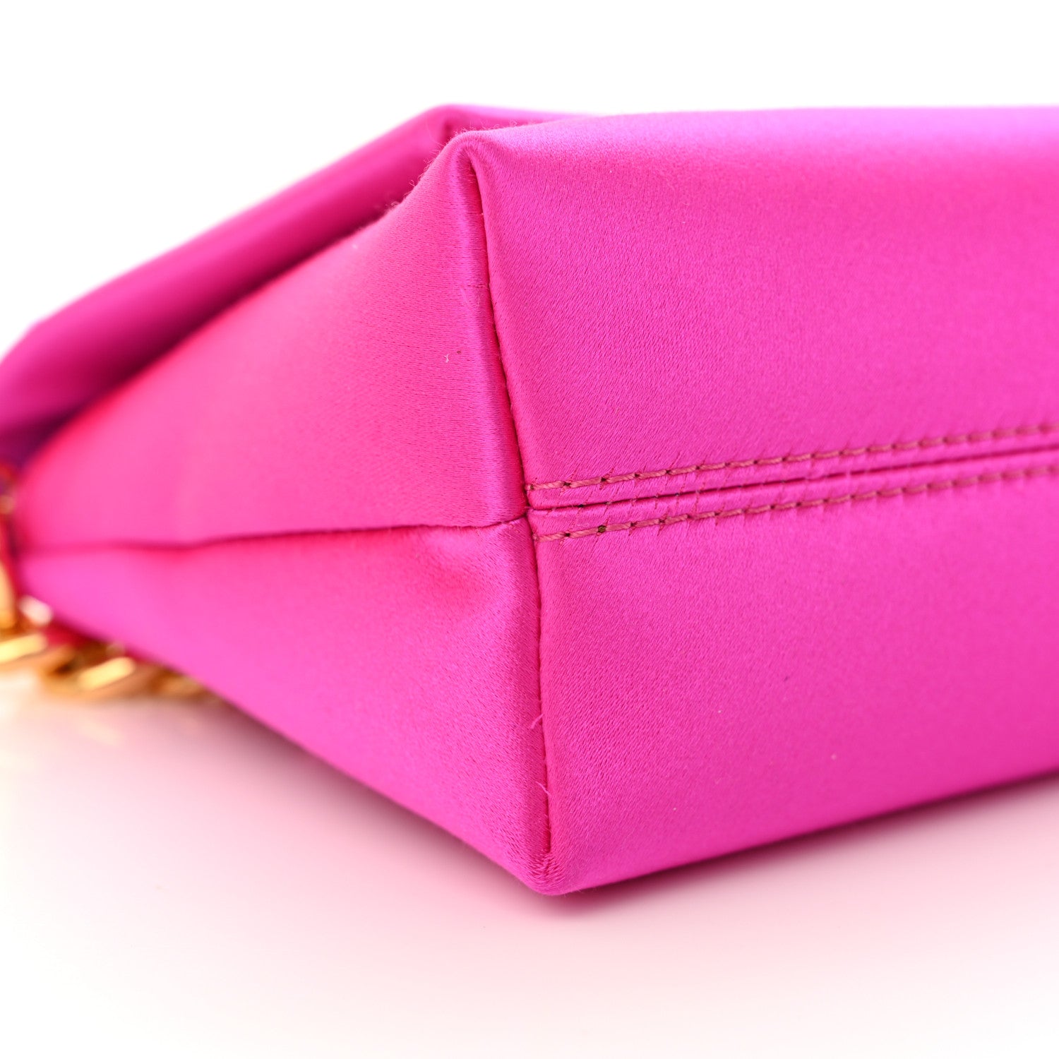 Tom Ford Satin Mini Label Chain Shoulder Bag Hot Pink 8 of 11