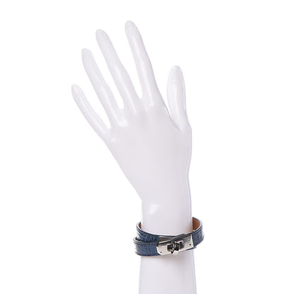 Hermes Shiny Alligator Kelly Double Tour Bracelet S Bleu Roi 2 of 6