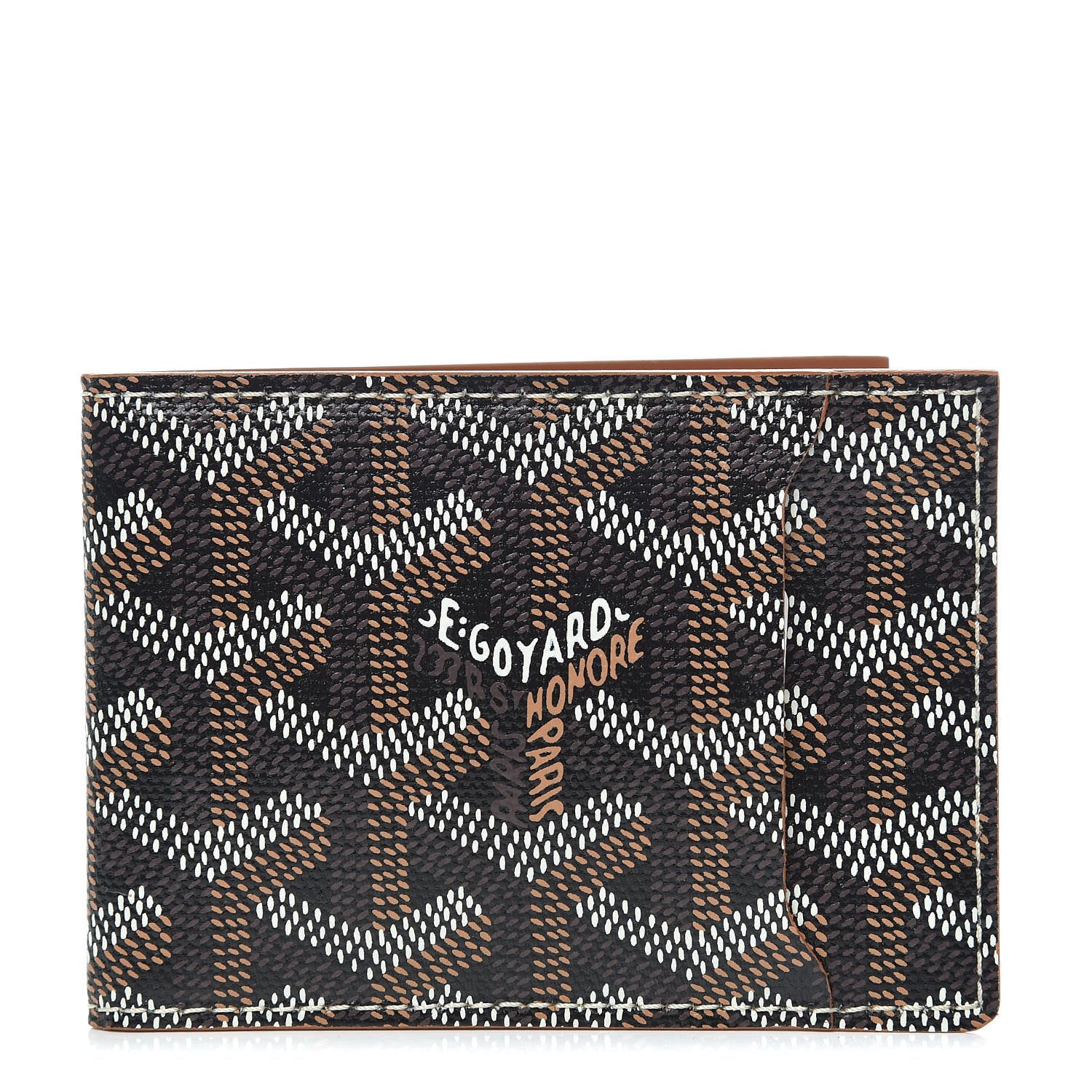 Goyard Goyardine Victoire Card Holder Insert Black Gold 1 of 8