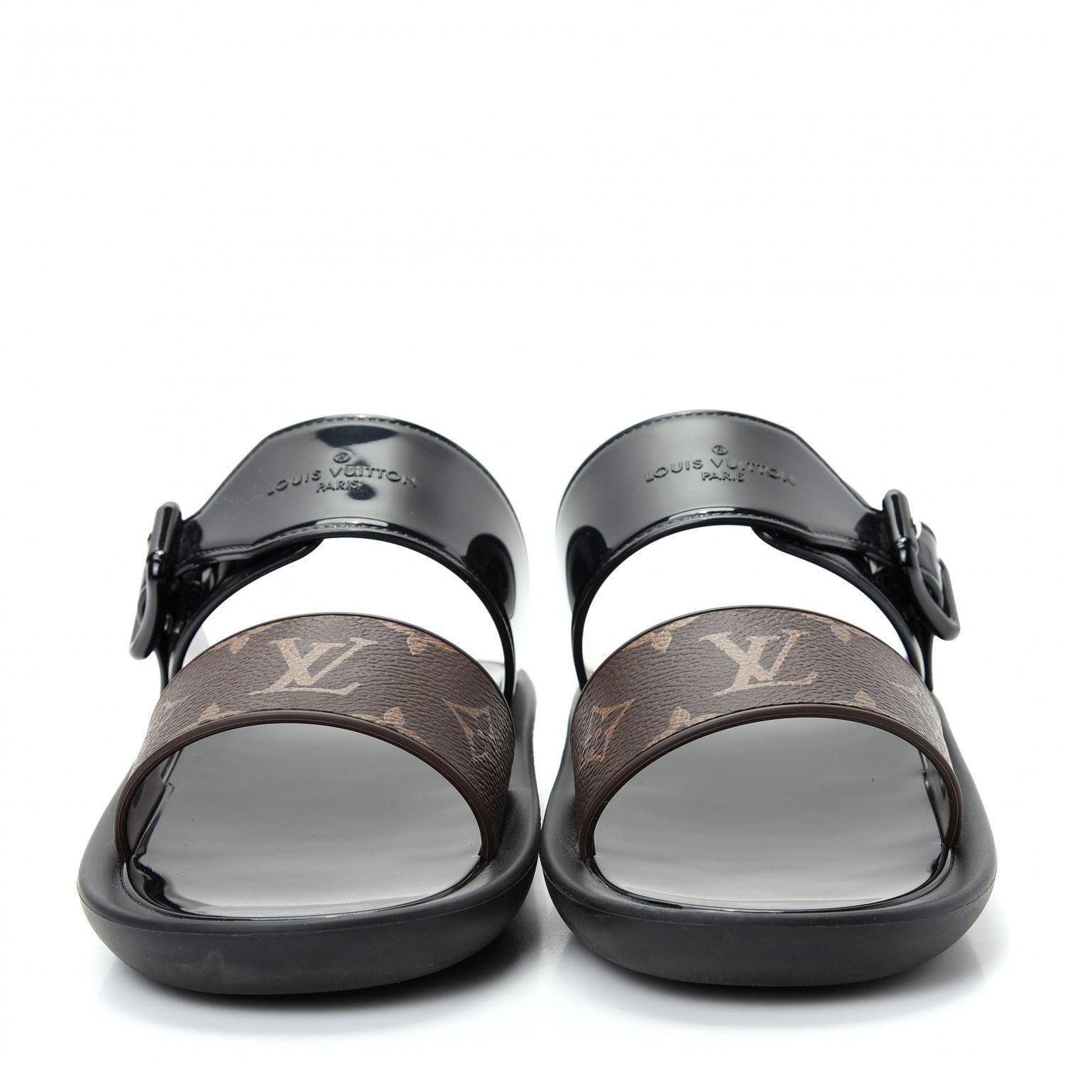 Louis Vuitton Monogram Sunbath Flat Mule Sandals 36 Black 2 of 10