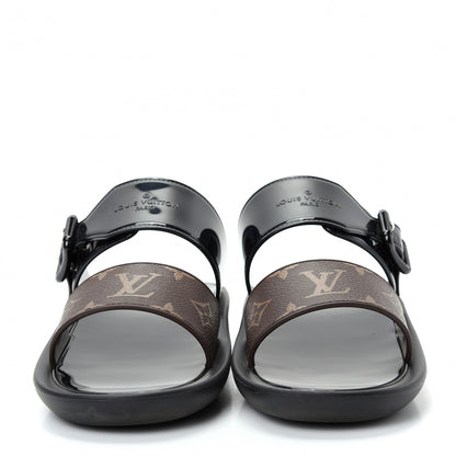 Louis Vuitton Monogram Sunbath Flat Mule Sandals 36 Black 2 of 10