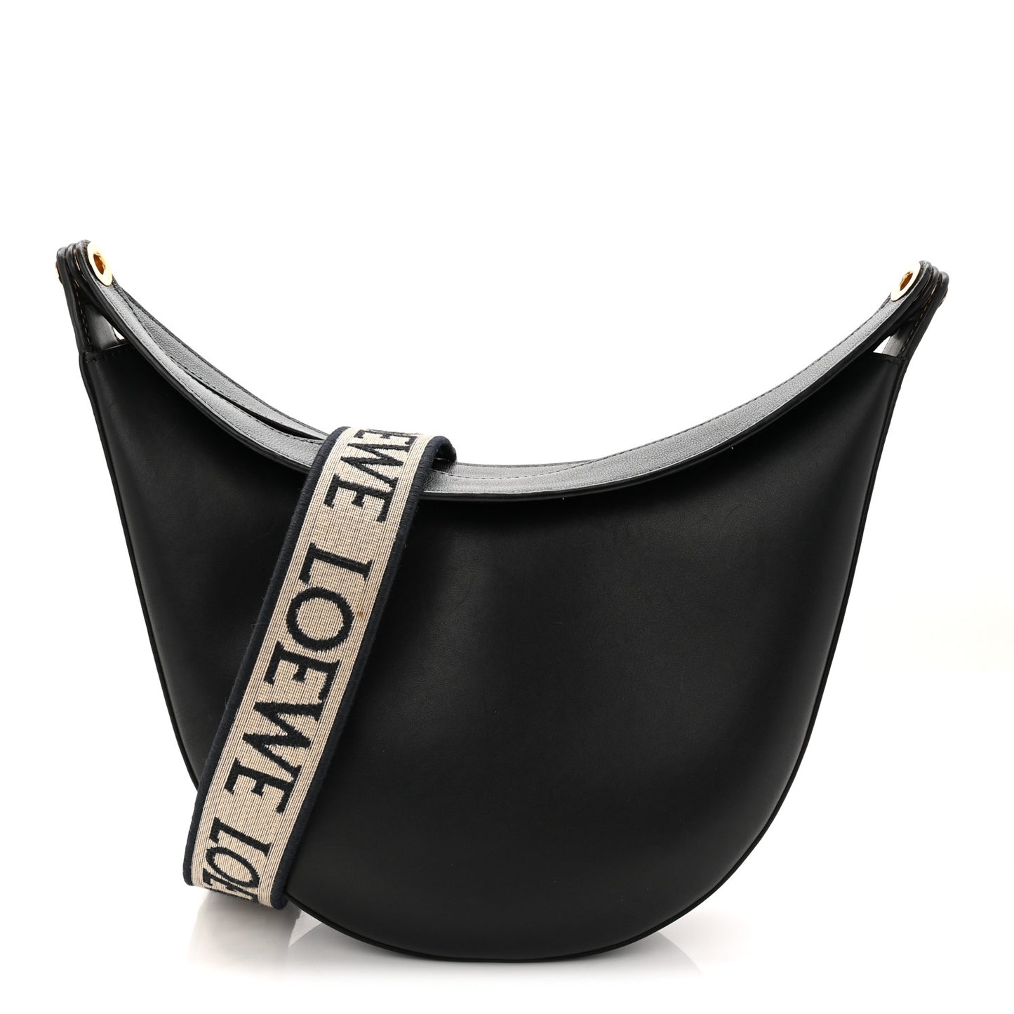 Satin Calfskin Jacquard Luna Bag Black