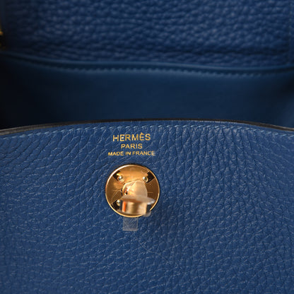 Hermes Taurillon Clemence Mini Lindy 20 Deep Bleu 6 of 11