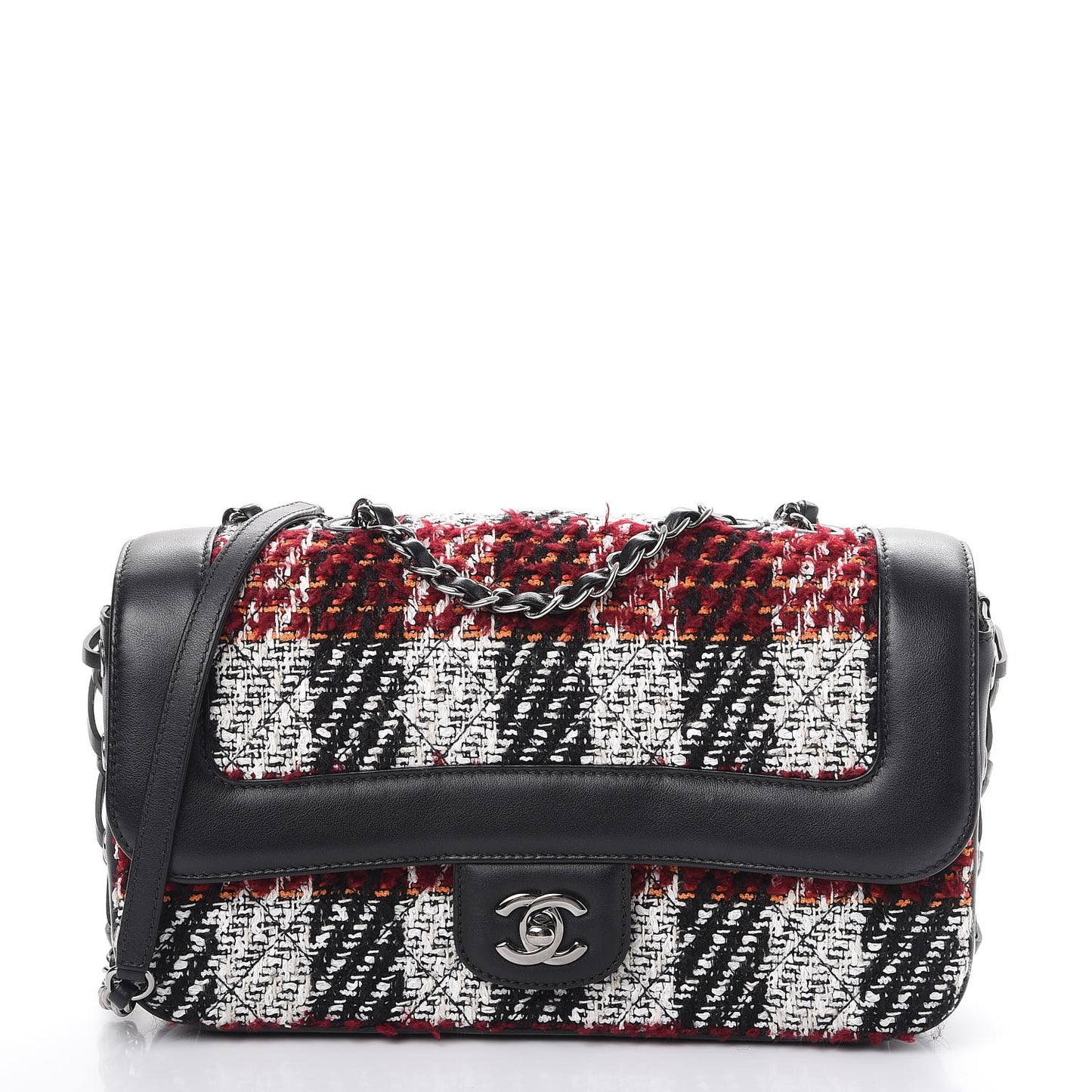 Tweed Quilted Calfskin Coco Corset Flap Multicolor