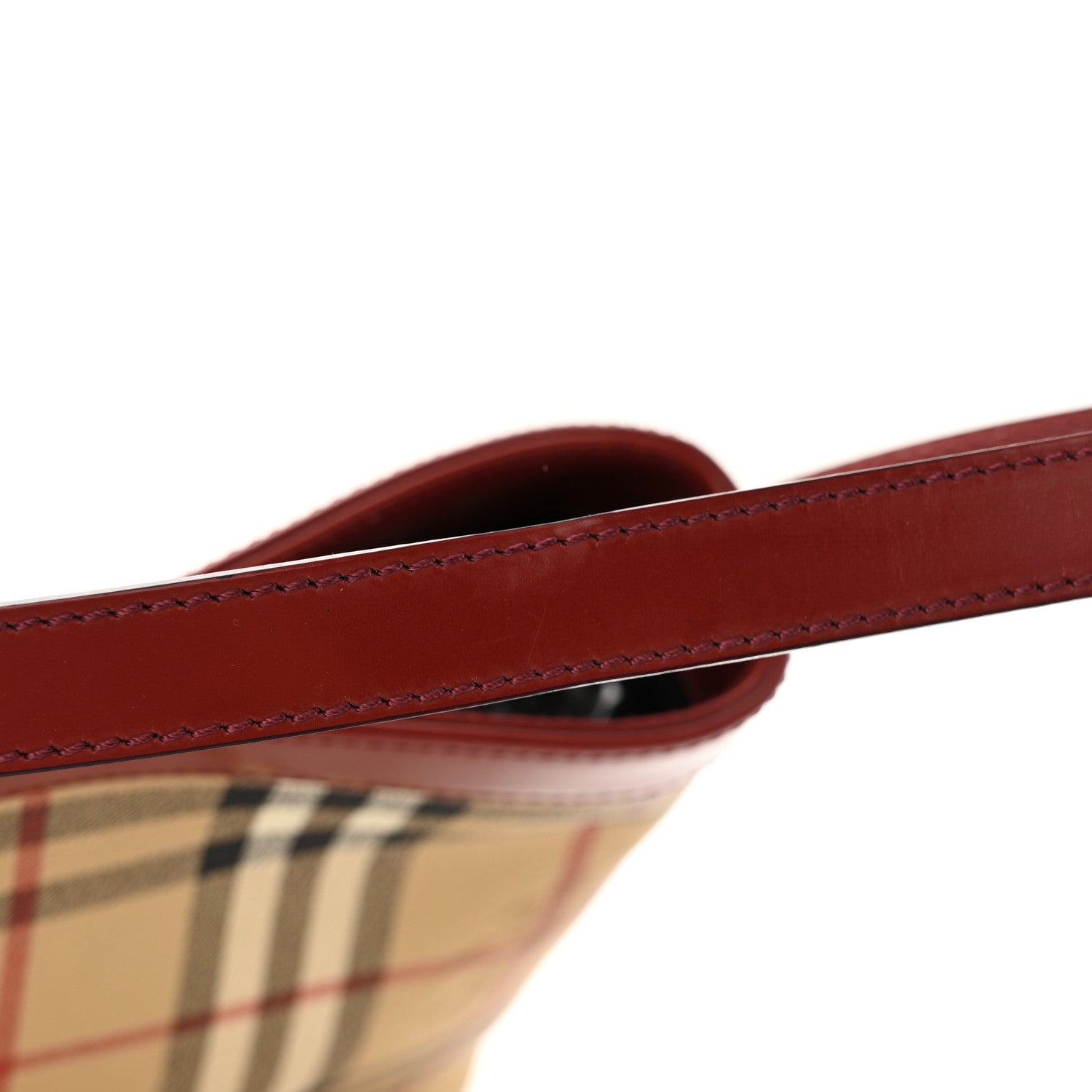 Burberry Haymarket Check Shoulder Bag Red 14 of 15