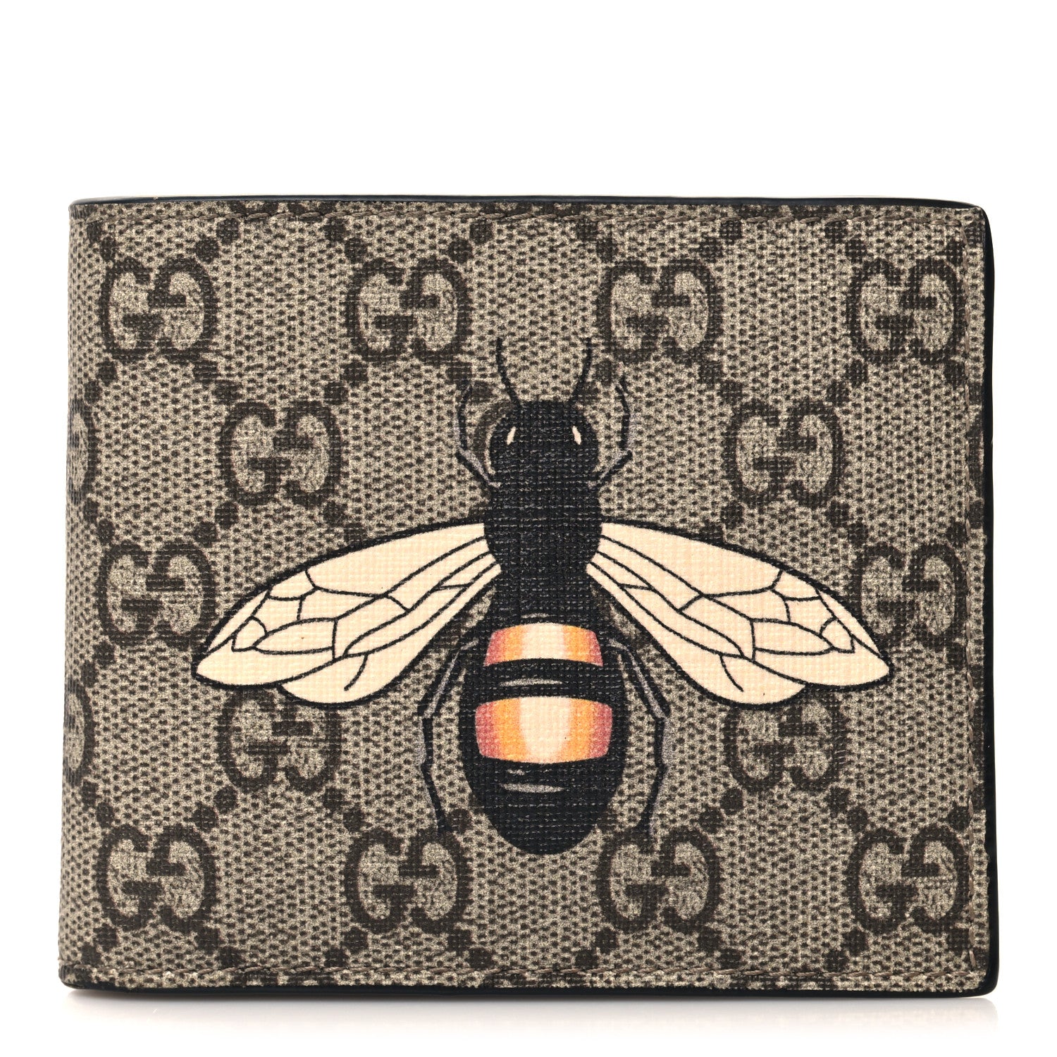 Gucci GG Supreme Monogram Bee Bi-Fold Wallet Beige 1 of 9