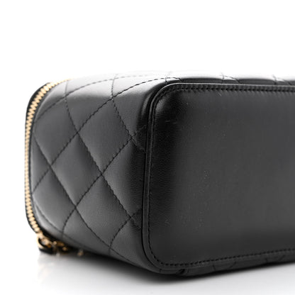 Chanel Lambskin Quilted Small Vanity Case With Chain Black 9 of 14