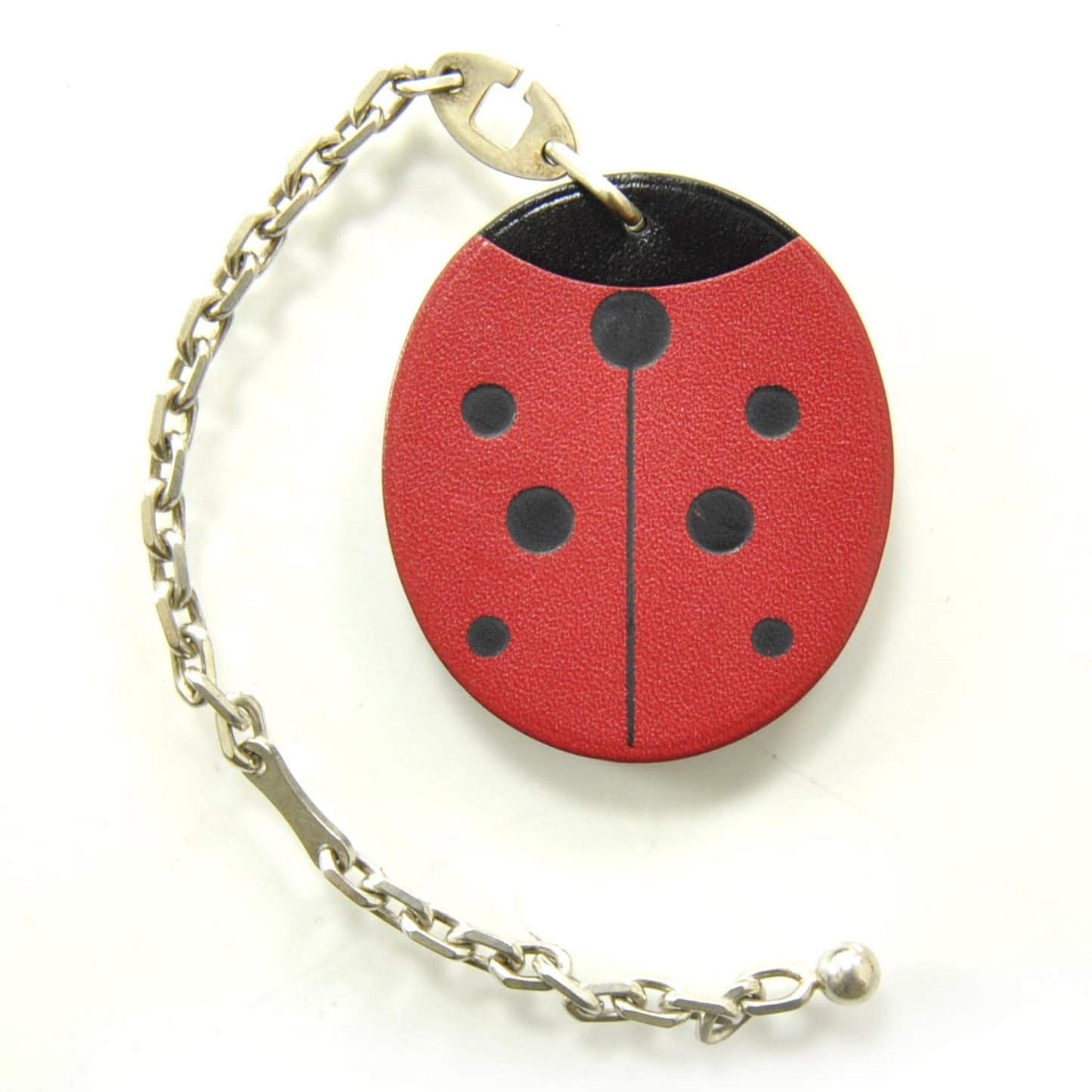 Leather Lucky Lady Bug Key Ring