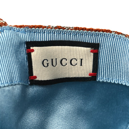 Gucci Canvas Lame GG Monogram Rush Baseball Hat S Burnt Orange Silver 8 of 9