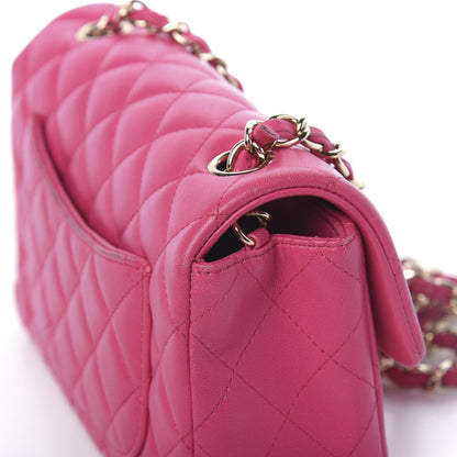 Chanel Lambskin Quilted Mini Rectangular Flap Dark Pink 12 of 19
