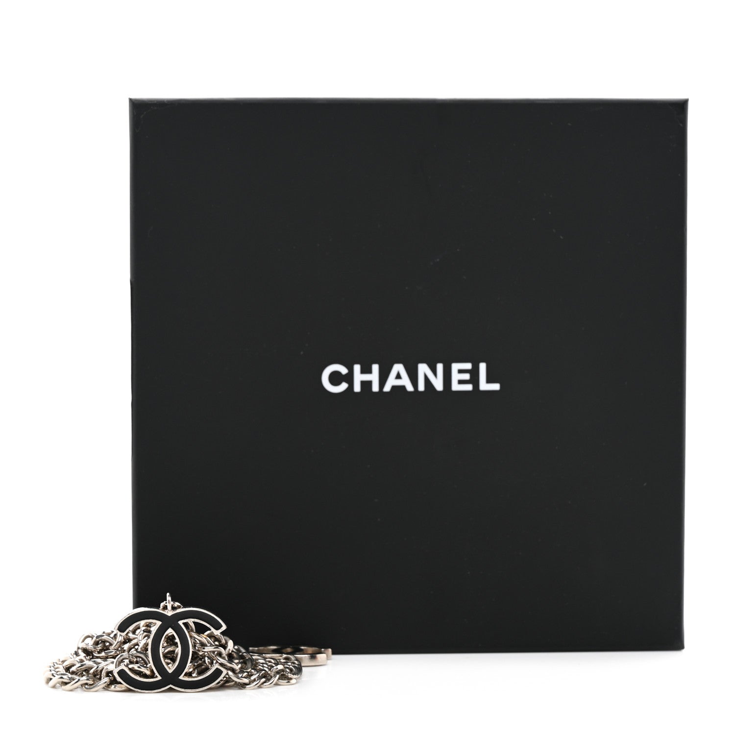Chanel Enamel CC Chain Logo Belt Silver Black 4 of 4
