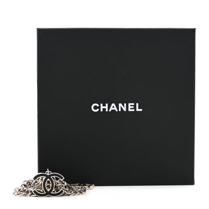 Chanel Enamel CC Chain Logo Belt Silver Black 4 of 4