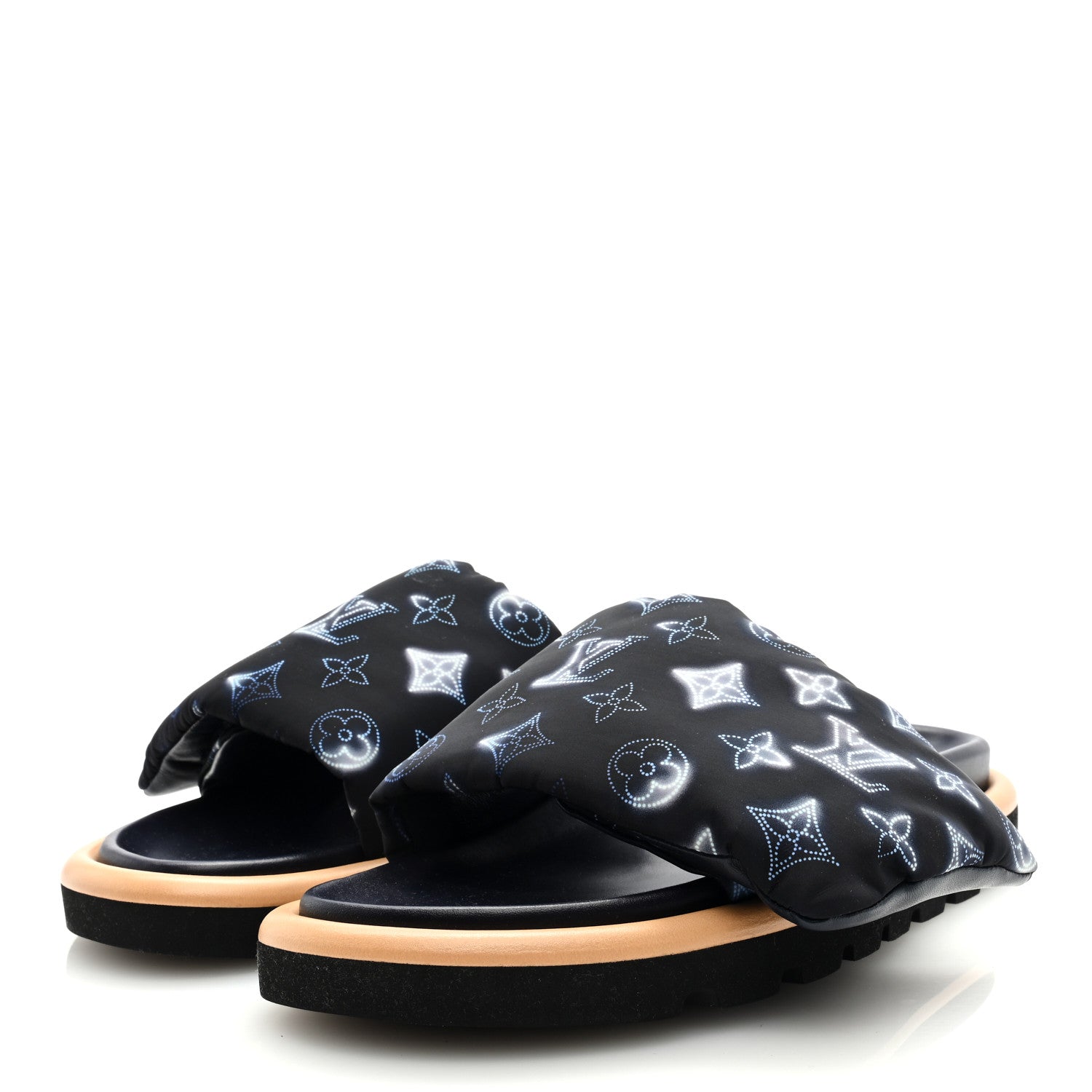 Louis Vuitton Nylon Monogram Womens Pool Pillow Comfort Mules 41 Navy Blue 2 of 7