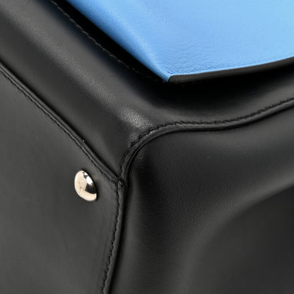 Fendi Vitello Baltico Dolce DotCom Satchel Black Blue Royal 13 of 16