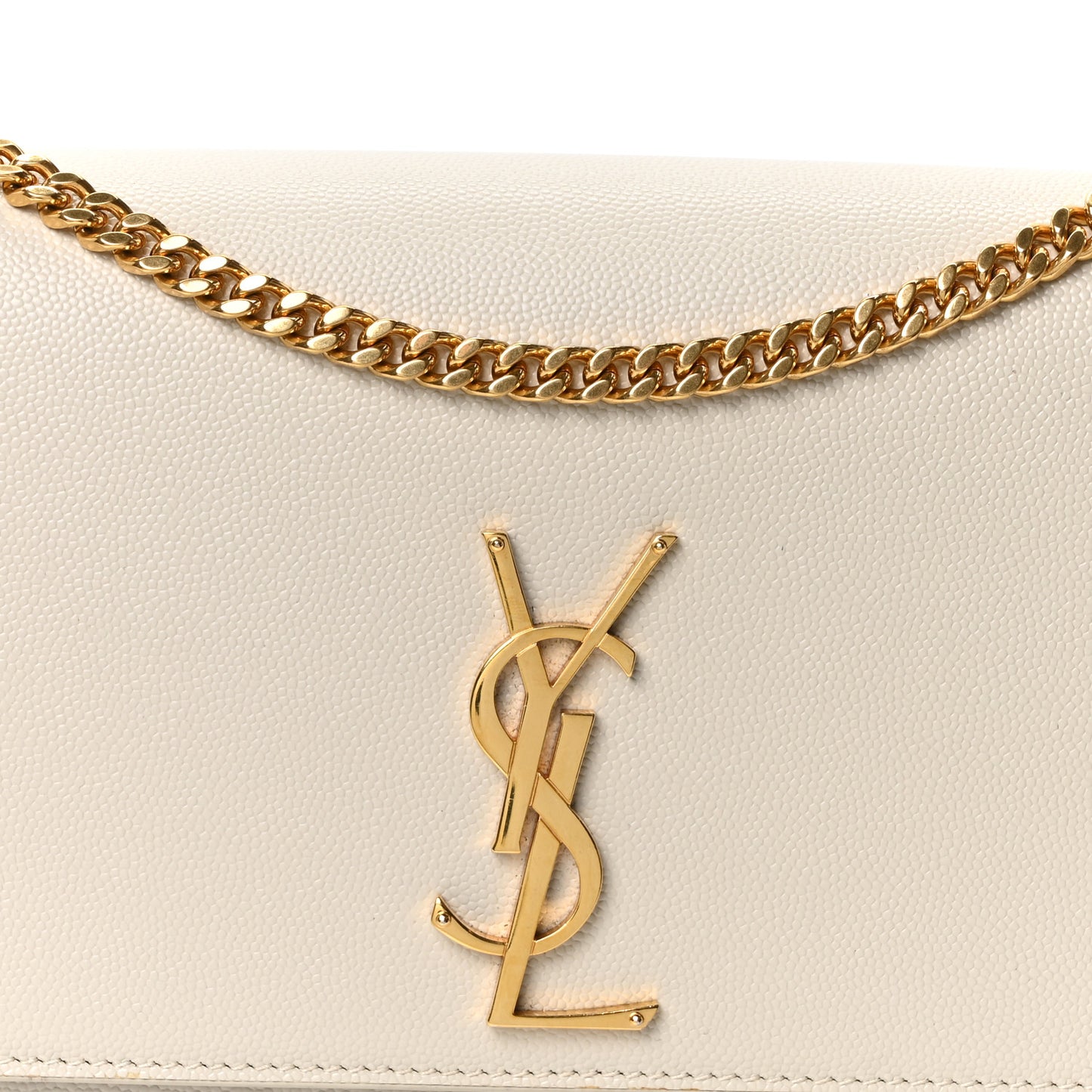 Grain De Poudre Medium Classic Monogram Kate Satchel Crema Soft