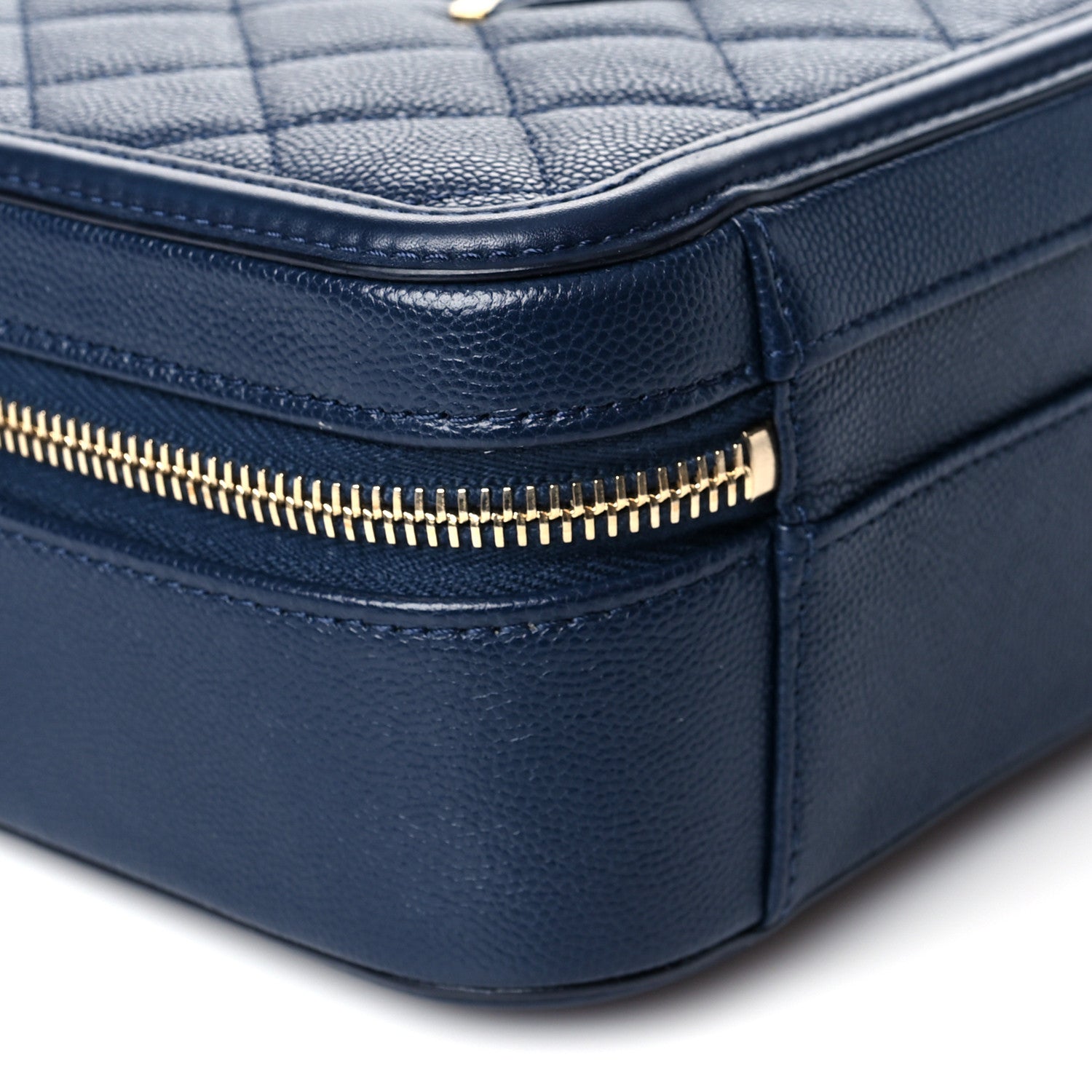 Chanel Caviar Quilted Medium CC Filigree Vanity Case Navy 8 of 9