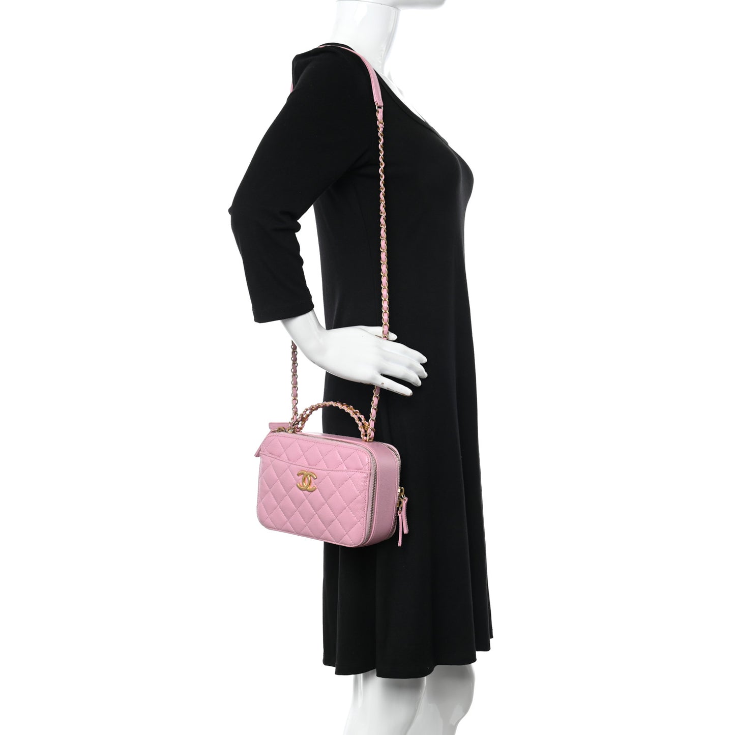 Caviar Quilted Pick Me Up Small Vanity Case Light Pink
