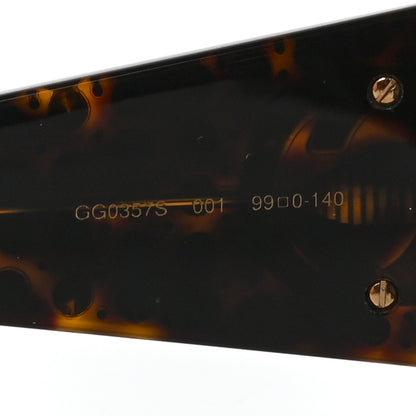 Gucci Crystal Rectangular Frame Sunglasses GG0357S Tortoiseshell 5 of 8