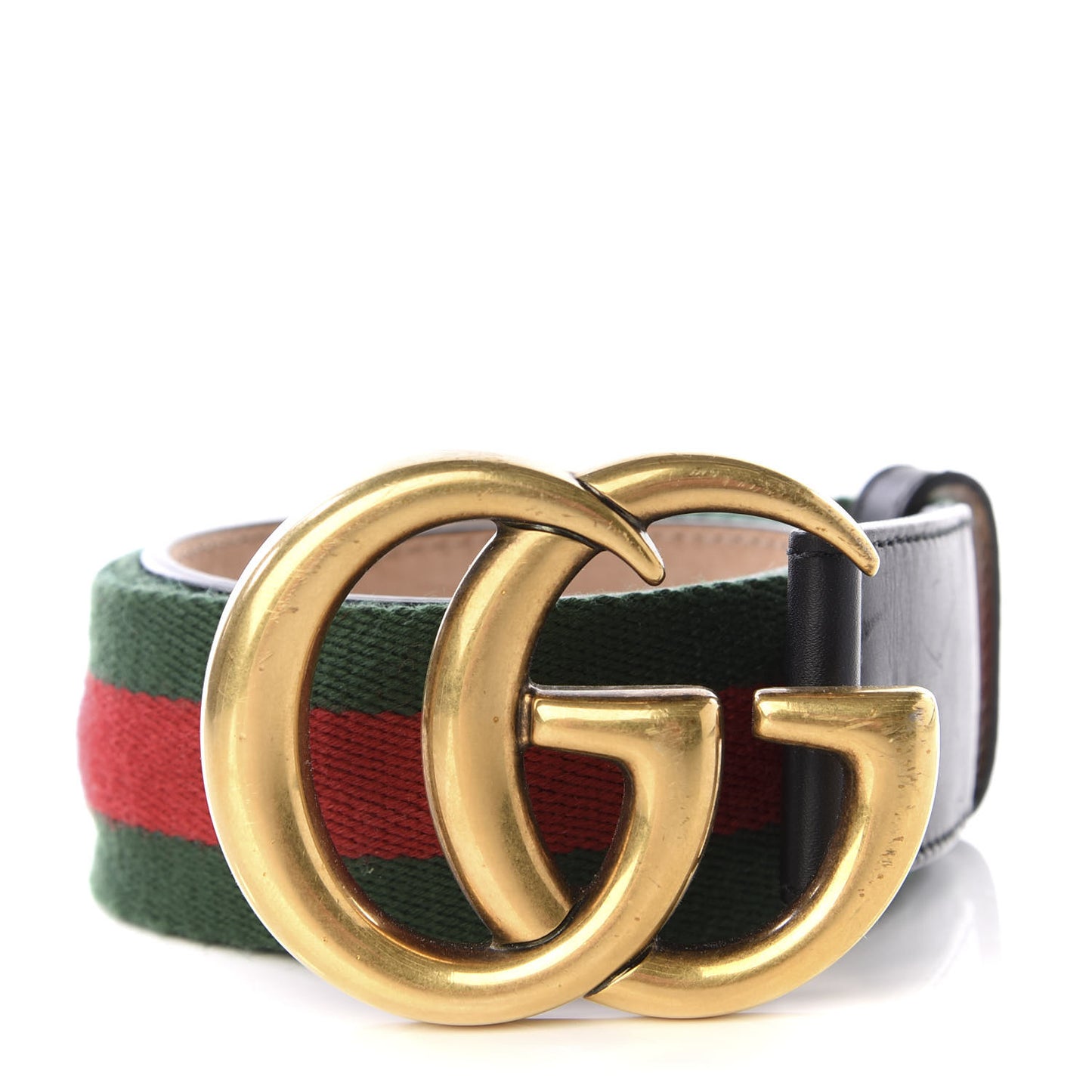 Nylon Calfskin Double G Web 40mm Belt 85 34 Green Red Black