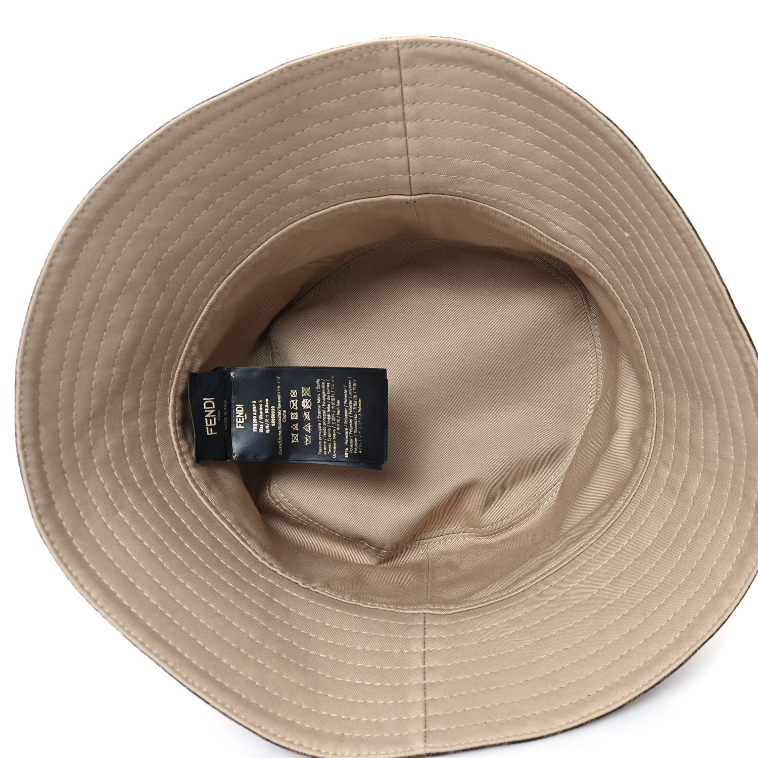 Fendi Poyester FF Reversible Bucket Hat S Tobacco Beige 4 of 13