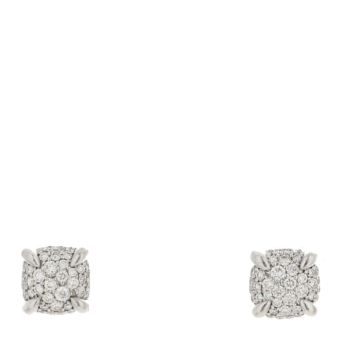 Sterling Silver Diamond 6.5mm Chatelaine Stud Earrings