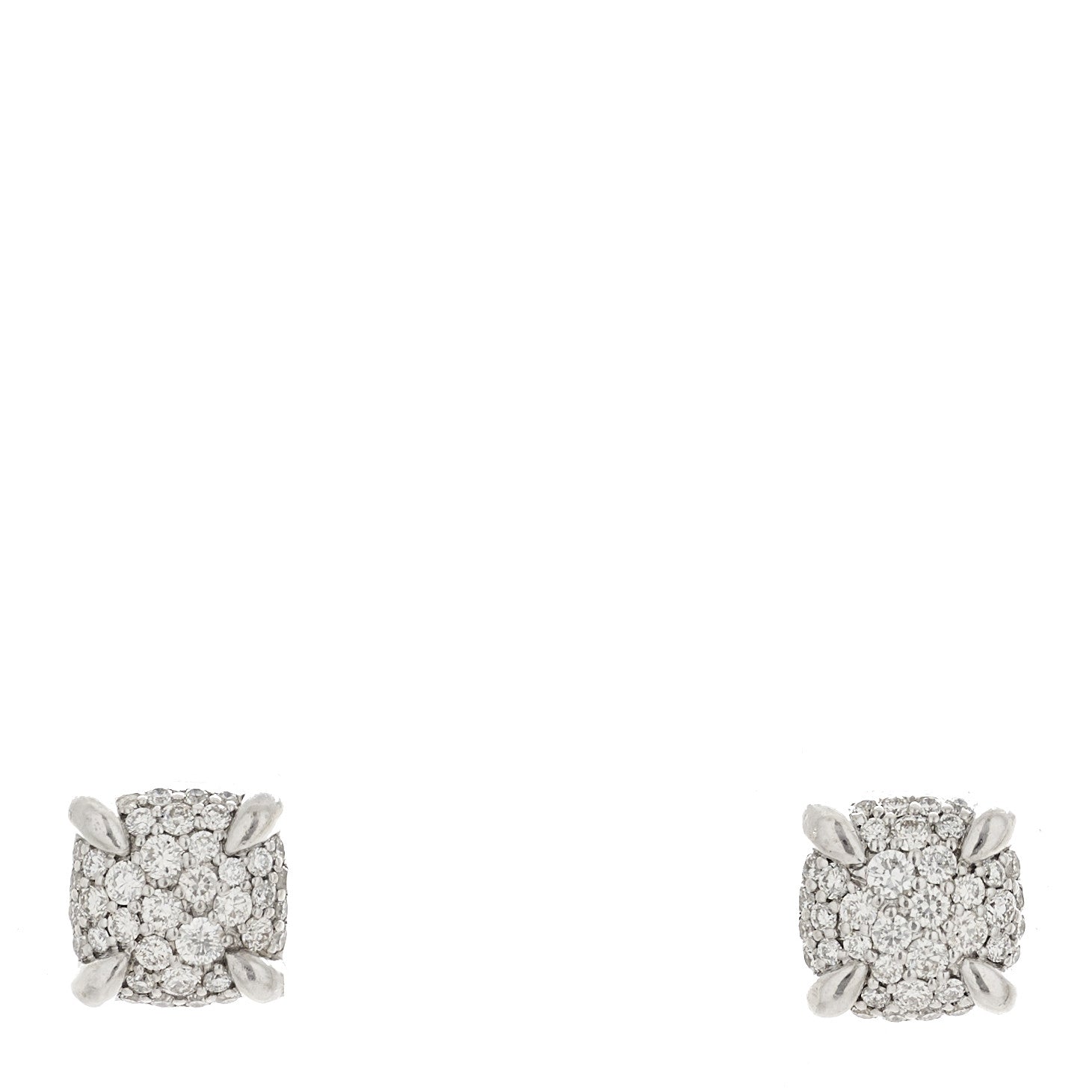 David Yurman Sterling Silver Diamond 6.5mm Chatelaine Stud Earrings 1 of 4