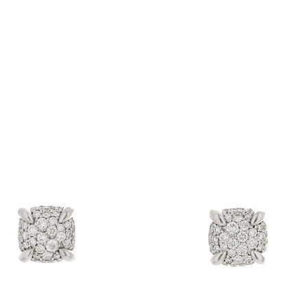 David Yurman Sterling Silver Diamond 6.5mm Chatelaine Stud Earrings 1 of 4