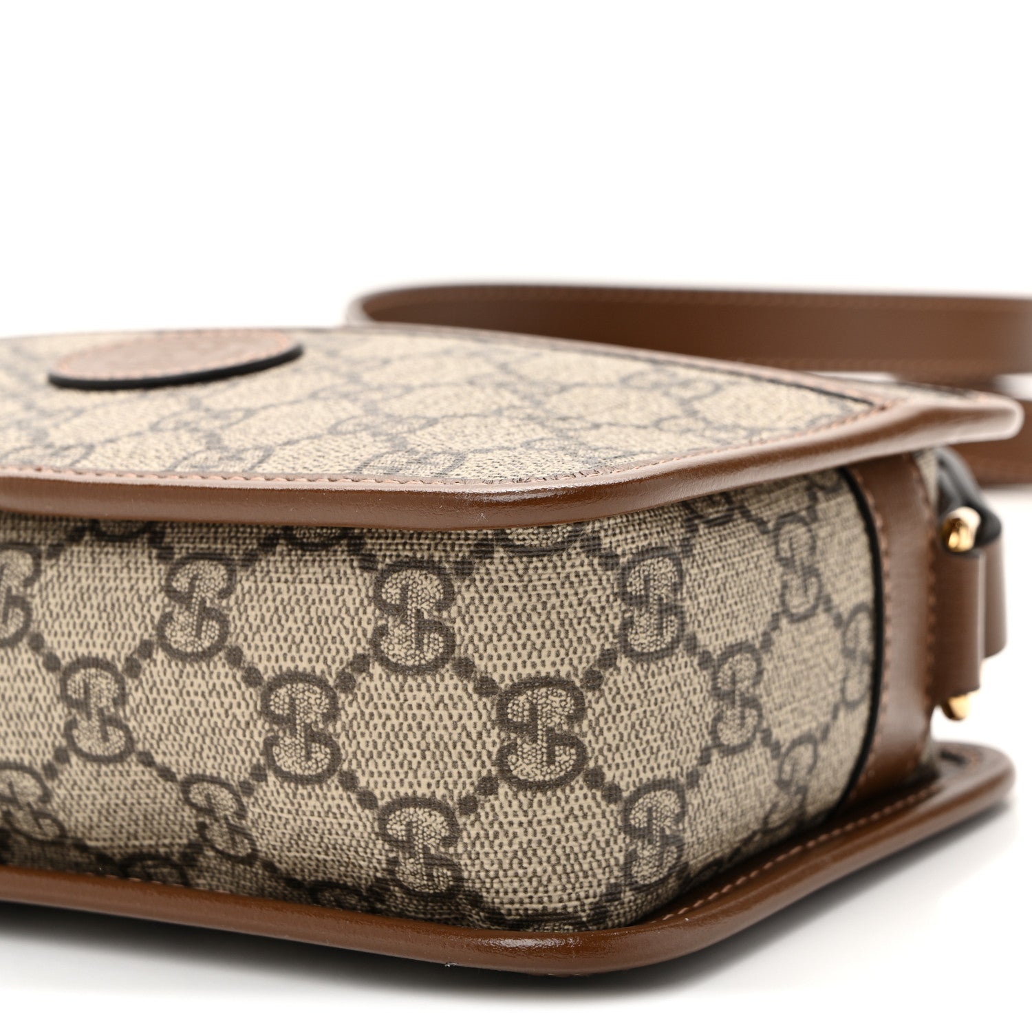 Gucci GG Supreme Monogram Azalea Calfskin Mini Retro Interlocking G Shoulder Bag Beige Ebony Brown Sugar 10 of 10