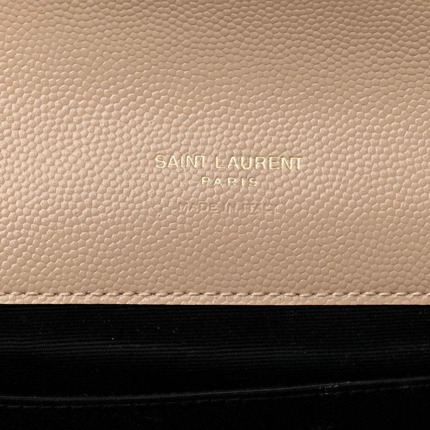 Saint Laurent Grain De Poudre Textured Mixed Matelasse Triquilt Monogram Clutch Dark Beige 6 of 10