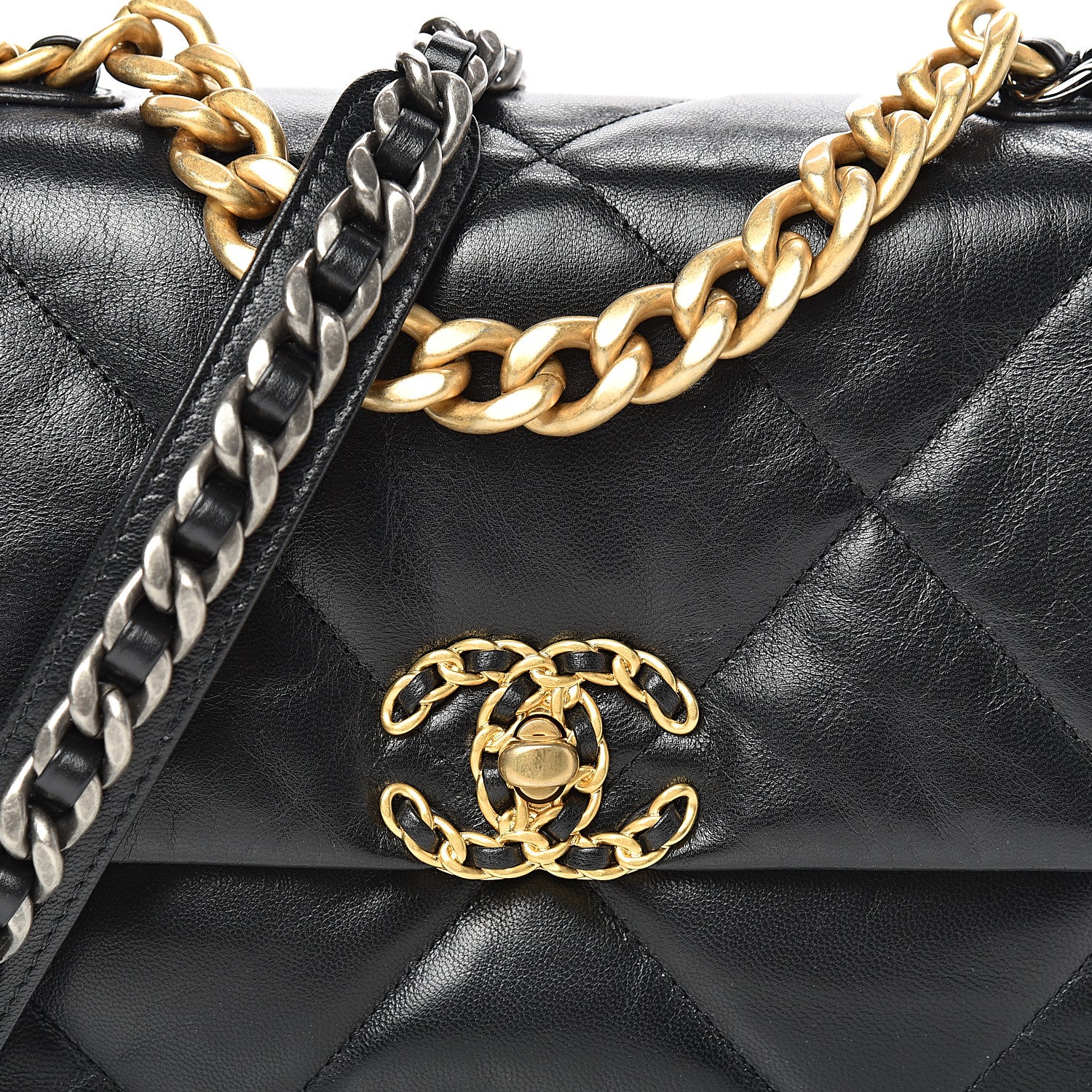 Chanel Lambskin Quilted Medium 19 Flap Black 8 of 11