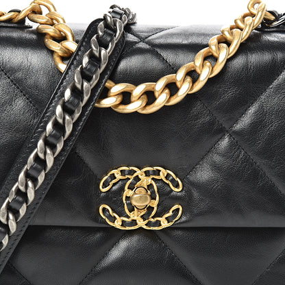 Chanel Lambskin Quilted Medium 19 Flap Black 8 of 11