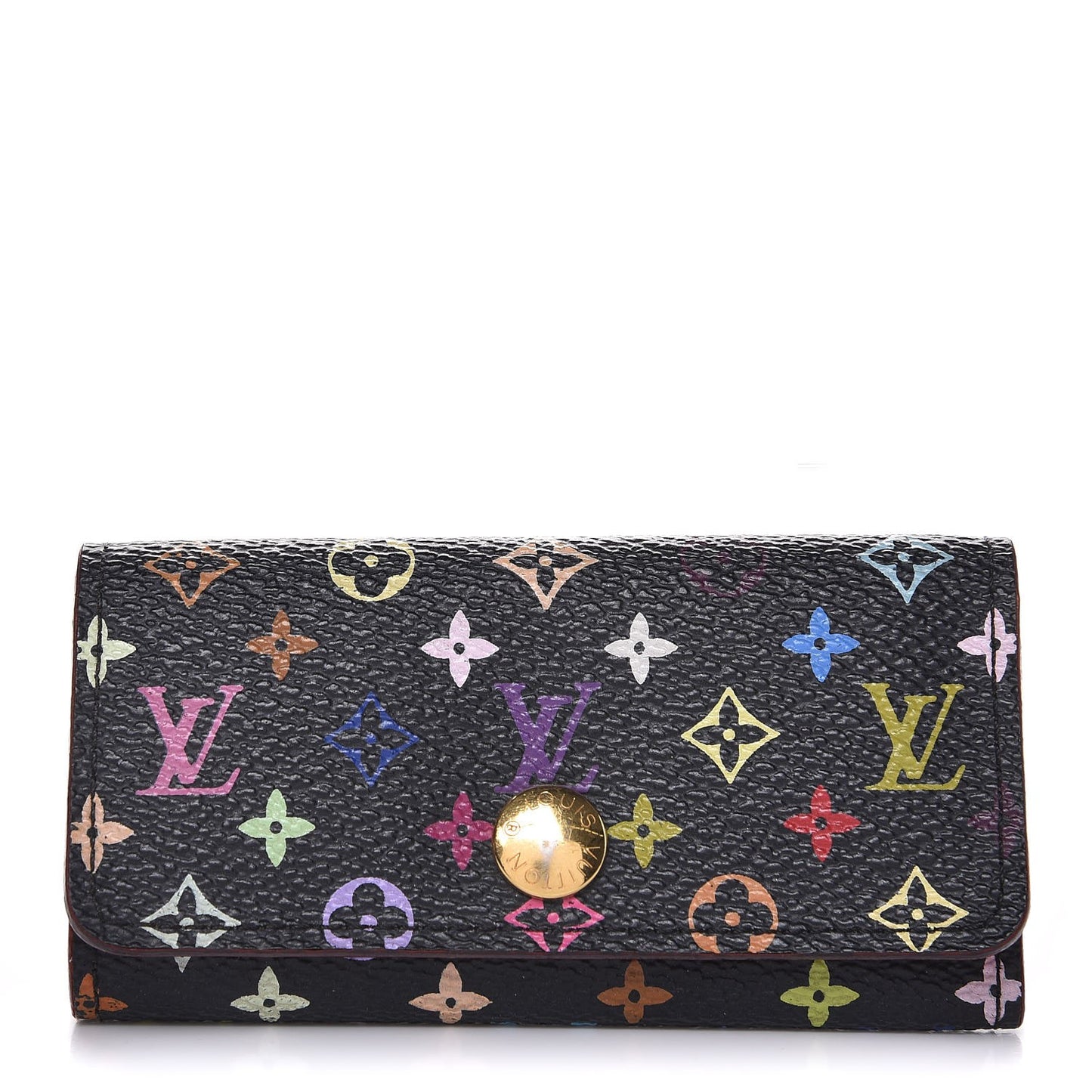 Monogram Multicolor Multicles 4 Key Holder Black Grenade