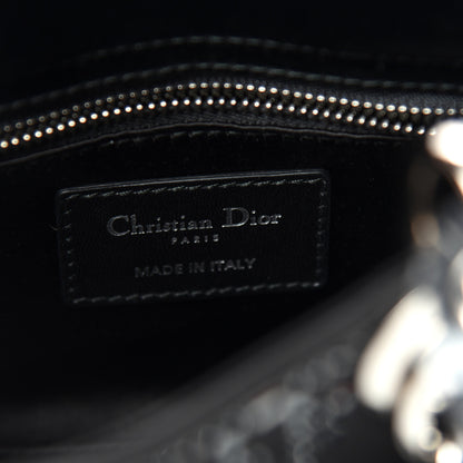 Christian Dior Satin Crystal Cannage Mini Lady Dior Black 6 of 9