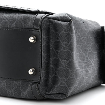 Gucci GG Supreme Monogram Web Messenger Diaper Bag Black Grey 11 of 17