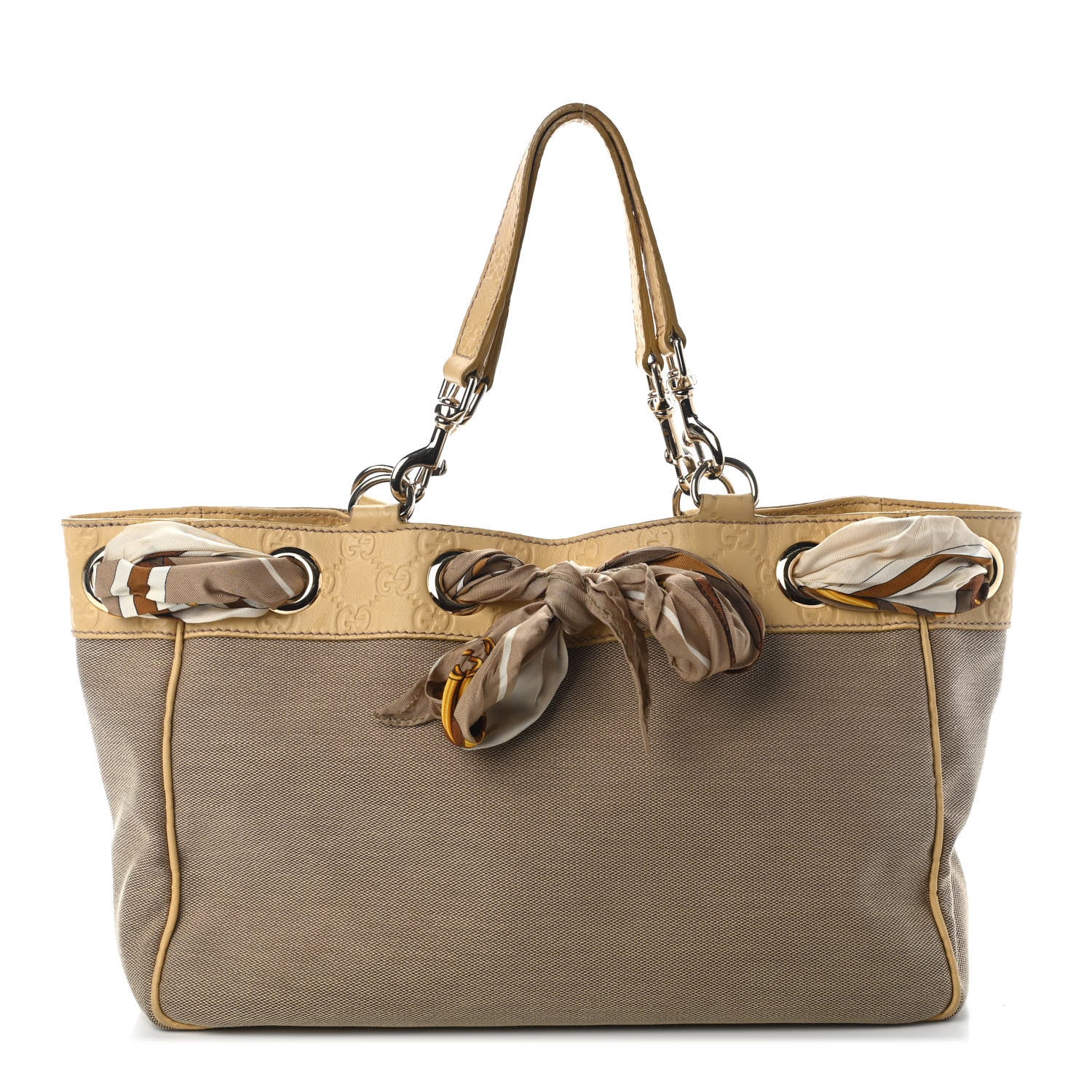 Gucci Canvas Guccissima Medium Positano Tote Beige 1 of 9