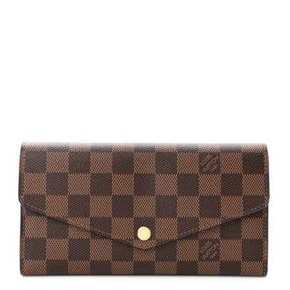 Louis Vuitton Damier Ebene Sarah Wallet NM Rose Ballerine 1 of 5