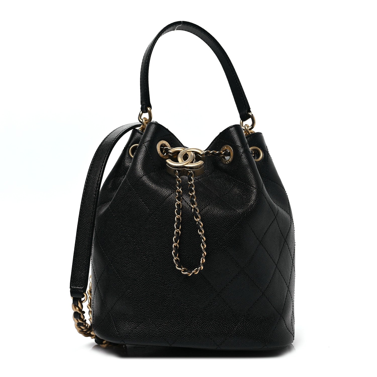 Chanel Caviar Quilted Fashion Therapy Bucket Drawstring Bag Black 1 of 7