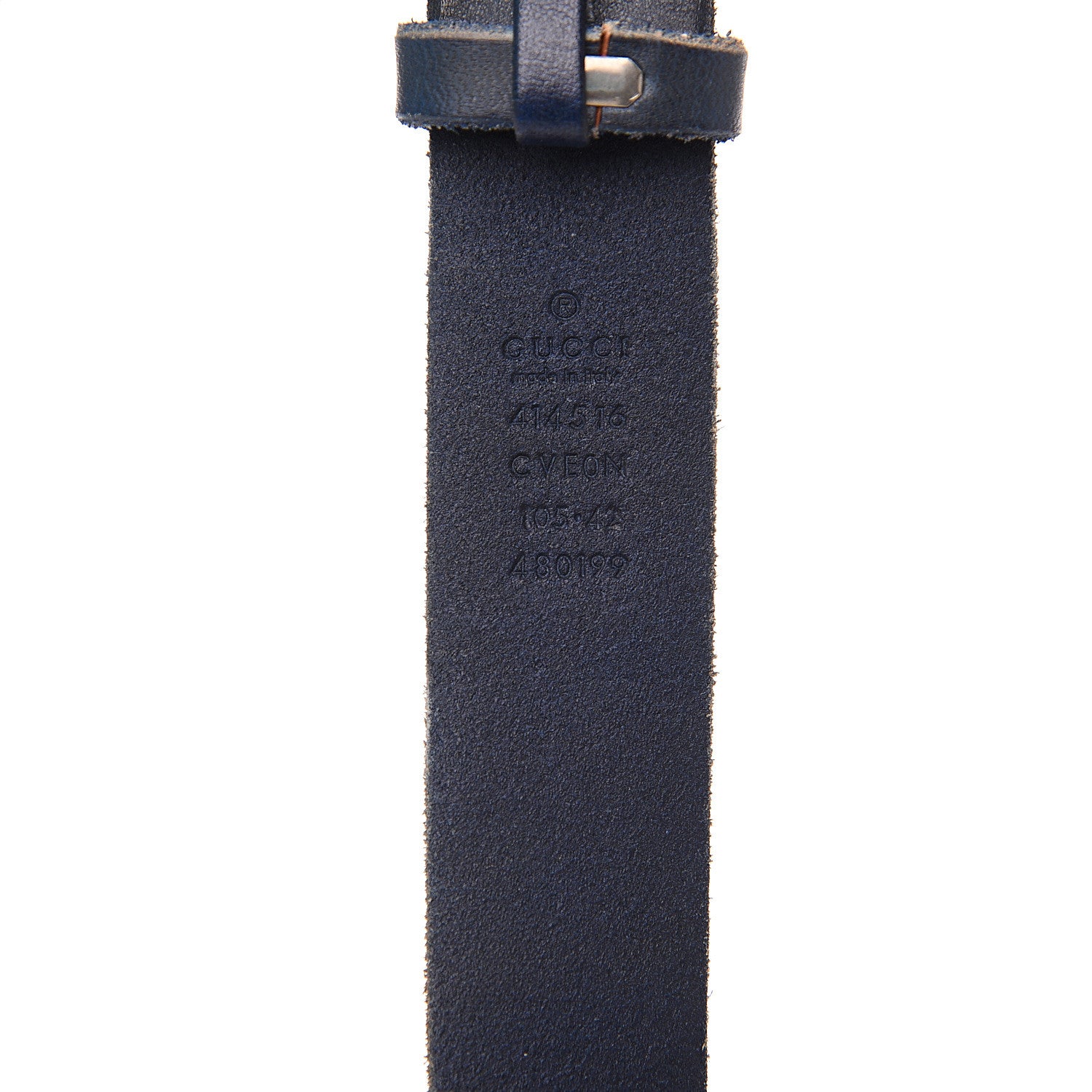 Gucci Cuoio Toscano Nickel Double G 30mm Belt 105 42 Blue 3 of 3