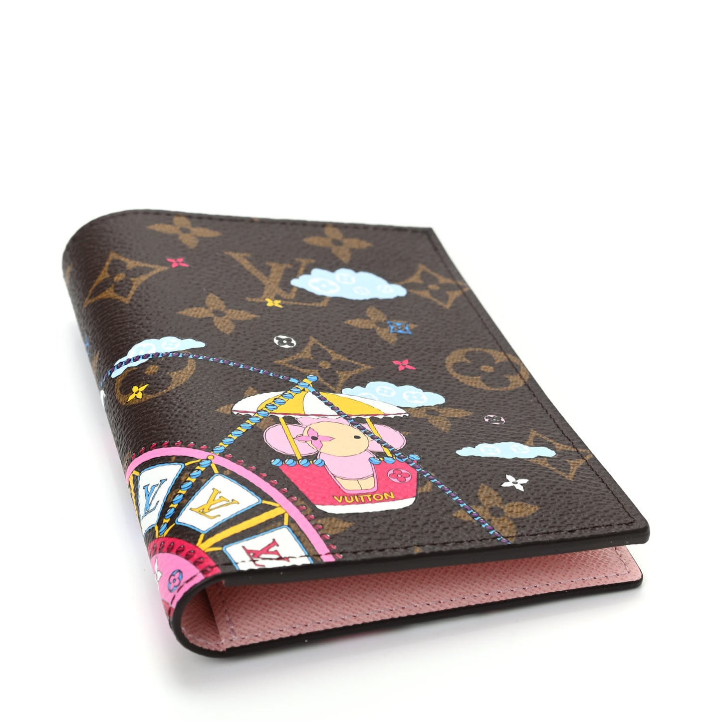 Monogram 2020 Christmas Animation Big Wheel Passport Cover Rose Ballerine