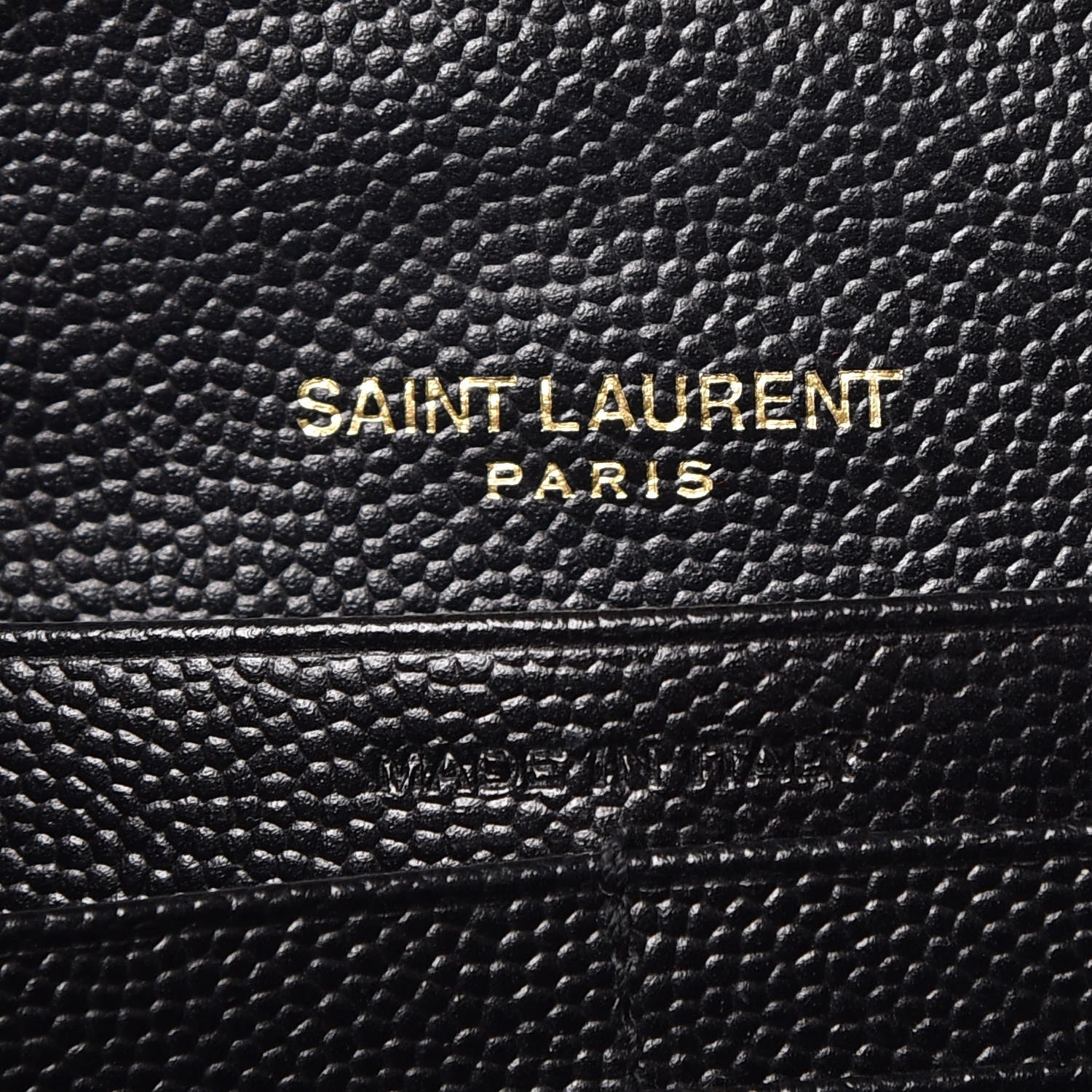 Saint Laurent Grain De Poudre Matelasse Chevron Monogram Chain Wallet Black 6 of 8