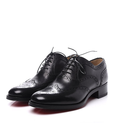 Christian Louboutin Calfskin Mens Education Flat Oxfords 39.5 Black 2 of 9